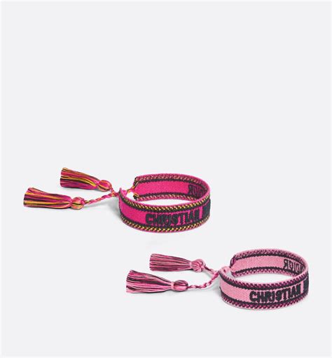 pulsera dior tela|pulseras de metal rosa.